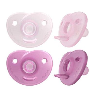 Set van 2 fopspenen voor pasgeborene van Philips AVENT Soothie C 1/2 ur zachtroze + framboosroze - thumbnail