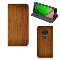 Motorola Moto G7 Play Book | Wallet Case | Donker Hout - thumbnail