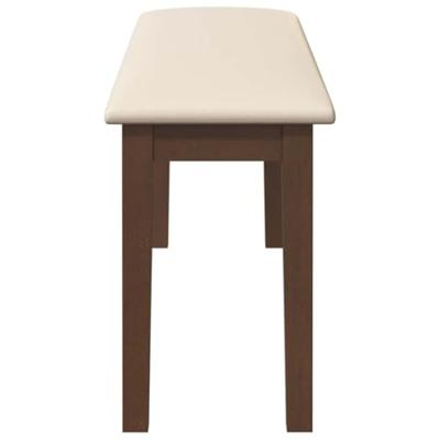 Bank 110 cm massief hout rubber bruin