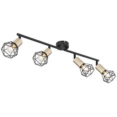 Globo PlafondlampXara I 4-lichts zwart met goud - 54802S-4AB