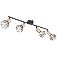 Globo PlafondlampXara I 4-lichts zwart met goud - 54802S-4AB - thumbnail