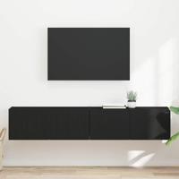 TV Wandkast 2 pcs Zwart 60 x 31 x 29.5 cm Bewerkt hout - thumbnail