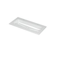 INK Aspekt Wastafel Porselein Centraal met 2 Kraangaten - 1000x450x15 mm - Glans Wit - thumbnail