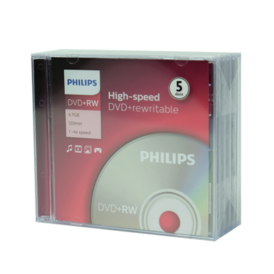 Philips Dvd+Rw 4,7Gb 4Xspeed Jewel Case 5 Stuks Philips Dvd+Rw 4,7Gb 4Xspeed Jewel Case 5 Stuks
