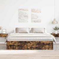 Bedframe gerookt eikenkleurig 180x200 cm Super King Size - thumbnail