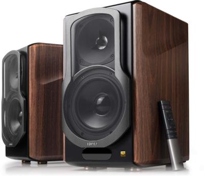 Edifier: S2000MKIII Actieve Boekenplank Speakers 2 stuks - Zwart/Bruin Edifier: S2000MKIII Actieve Boekenplank Speakers 2 stuks - Zwart/Bruin