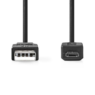 USB 2.0-Kabel | A Male - Micro-B Male | 1,0 m | Zwart