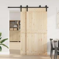 Doos met onderdelen voor schuifdeur 183 cm staal zwart - thumbnail