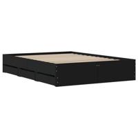 Bedframe met lades bewerkt hout bruin eikenkleur 120x190 cm - thumbnail