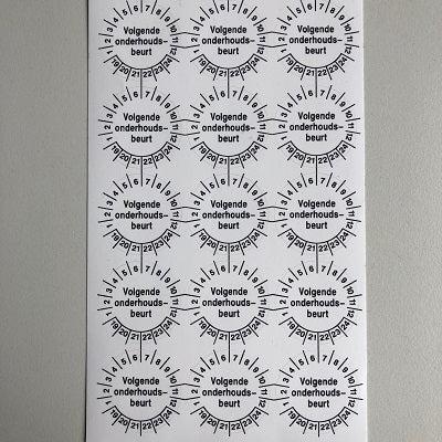 Etiket 30mm - volgende onderhou - 15stuk