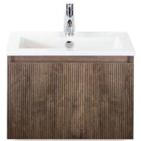 Frozen 3D Badmeubelset 60 cm - Greeplijst in Kleur - Charleston - Keramische Wastafel Wit 1 Kraangat - thumbnail