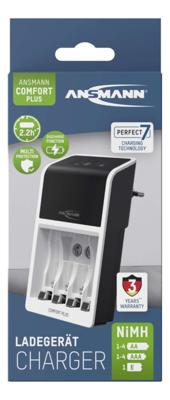 Ansmann Comfort Plus Batterijlader NiMH AAA (potlood), AA (penlite), 9 V (blok) Ansmann Comfort Plus Batterijlader NiMH AAA (potlood), AA (penlite), 9 V (blok)