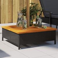 VidaXL Parasolvoetbedekking 70x70x25 cm poly rattan acaciahout zwart - thumbnail