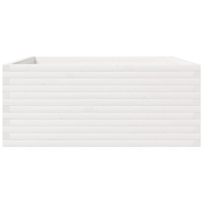 Plantenbak 110x110x49,5 cm massief grenenhout wit