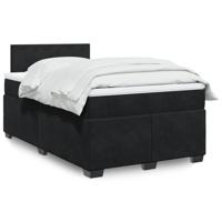 Boxspring met matras fluweel zwart 120x200 cm - thumbnail