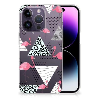 Apple iPhone 14 Pro | TPU Hoesje | Flamingo Triangle Apple iPhone 14 Pro | TPU Hoesje | Flamingo Triangle