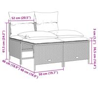 5-delige Loungeset met kussens poly rattan bruin - thumbnail