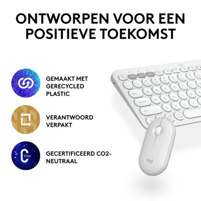 Logitech Pebble 2 Combo toetsenbord Inclusief muis RF-draadloos + Bluetooth QWERTY US International Logitech Pebble 2 Combo toetsenbord Inclusief muis RF-draadloos + Bluetooth QWERTY US International