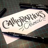 Uni Pin fineliner, schuine punt, 2,0 mm, zwart - thumbnail