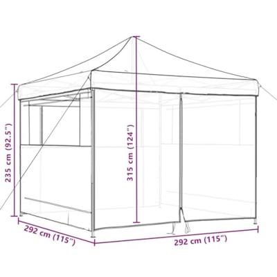 VidaXL Partytent inklapbaar pop-up met 4 zijwanden beige VidaXL Partytent inklapbaar pop-up met 4 zijwanden beige