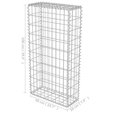 VidaXL Schanskorfmuur met deksels 50x20x100 cm gegalvaniseerd staal