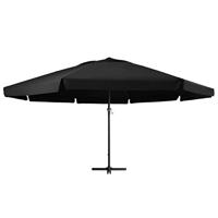 VidaXL Parasol met aluminium paal 600 cm zwart - thumbnail