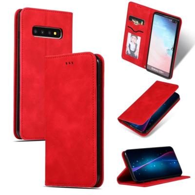 Retro huid voelen Business magnetische horizontale Flip lederen case voor Samsung Galaxy S10 plus (rood) Retro huid voelen Business magnetische horizontale Flip lederen case voor Samsung Galaxy S10 plus (rood)