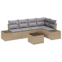 Tuinbankenset met opslag Beige en Licht Grijs poly rattan - thumbnail