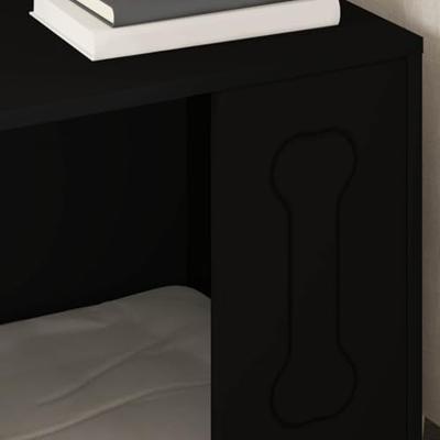 Hondenhuis Zwart 44 x 42 x 49 cm Bewerkt hout