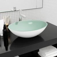 VidaXL Wasbak 50x37x14 cm glas wit - thumbnail
