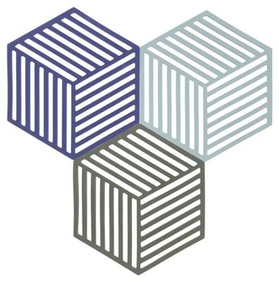 Zone - Hexagon - Onderzetter Set/3 Indigo/Fog/Olive Taupe