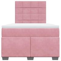 Boxspring met matras fluweel roze 120x200 cm - thumbnail