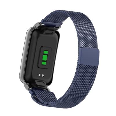 Milanese loop bandje met case - Donkerblauw - Xiaomi Smart Band 7 Pro
