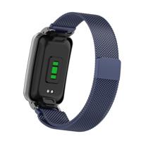 Milanese loop bandje met case - Donkerblauw - Xiaomi Smart Band 7 Pro - thumbnail