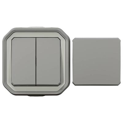 Legrand 069719L Compleet Spatwaterdicht schakelmateriaal Plexo Grijs 1 stuk(s)