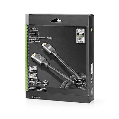 Nedis Ultra High Speed HDMI-Kabel | HDMI Connector | HDMI Connector | 8K@60Hz | 48 Gbps | 5.00 m | Rond | 6.7 mm | Gun Metal Grijs | Cover Box -