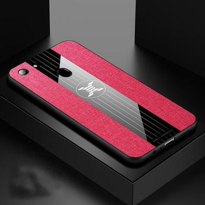 Voor OPPO A73 XINLI stiksels doek Textue schokbestendig TPU beschermhoes (rood)