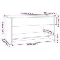 Salontafel 102x50x52,5 cm bewerkt hout wit - thumbnail