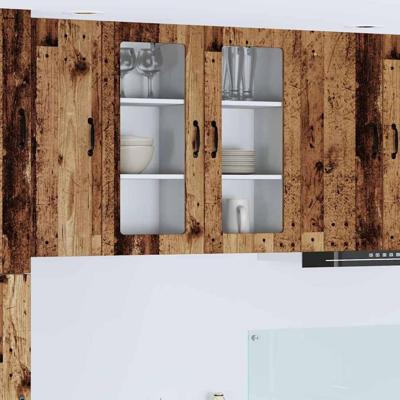 Keukenkast met plank 2 pcs Oudhout 40 x 31 x 80 cm Bewerkt hout