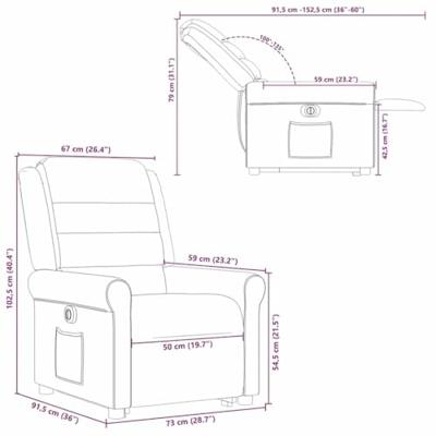 Sta-op-stoel elektrisch verstelbaar stof bruin