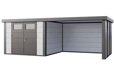 Telluria | Classico 3030 Tuinhuis met Overkapping Lounge Large met Ramen | Rechts | Wit-Antraciet