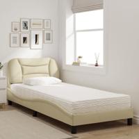 Bed met matras stof crèmekleurig 80x200 cm - thumbnail