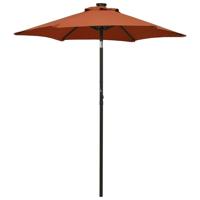 VidaXL Parasol met led-verlichting 200x211 cm aluminium terracotta - thumbnail