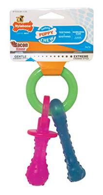 NYLABONE PUPPY CHEW BIJTRING SPEEN / BOT PUPPYSPEELGOED TOT 7 KG - thumbnail