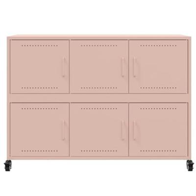 Dressoir 100,5x39x72 cm staal roze