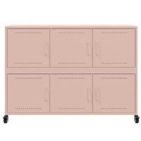 Dressoir 100,5x39x72 cm staal roze - thumbnail