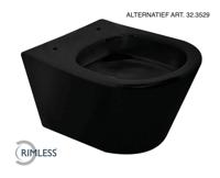 Wiesbaden Wandcloset Vesta Rimless 52 cm Mat Zwart - thumbnail