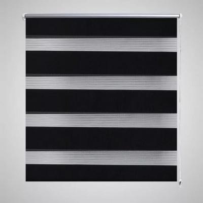 VidaXL Zebra rolgordijn 140,9 x 175 cm stofbreedte 136,7 cm zwart