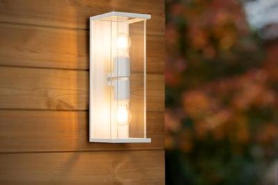 Lucide CLAIRE - Wandlamp Binnen/Buiten - 2xE27 - IP54 - Wit
