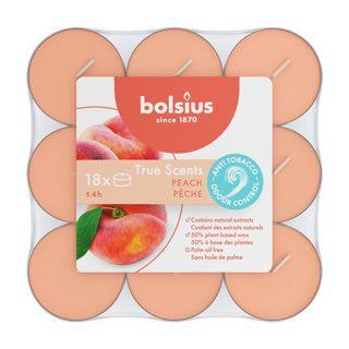 Bolsius geurtheelicht true scents peach 18 stuks